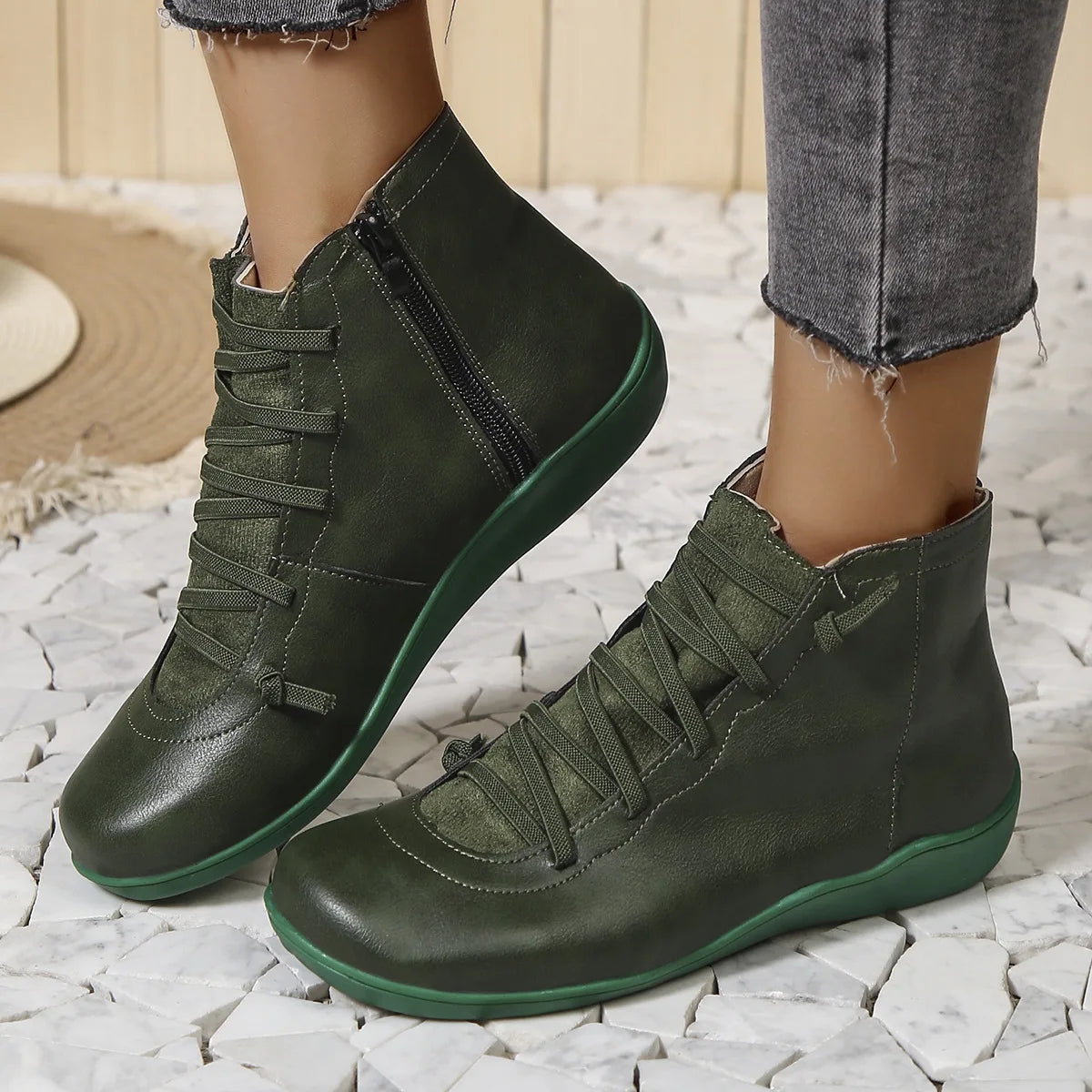 Retro Flat Boot Women